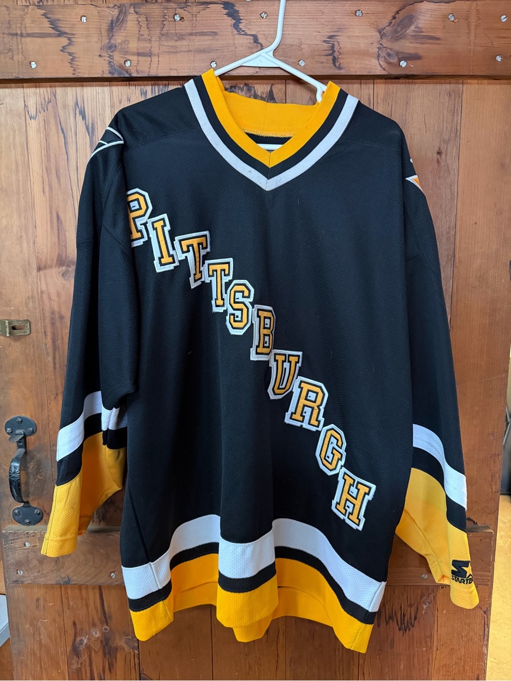 Vintage 90s Starter Boston Bruins Hockey Jersey XL Black Gold White NHL